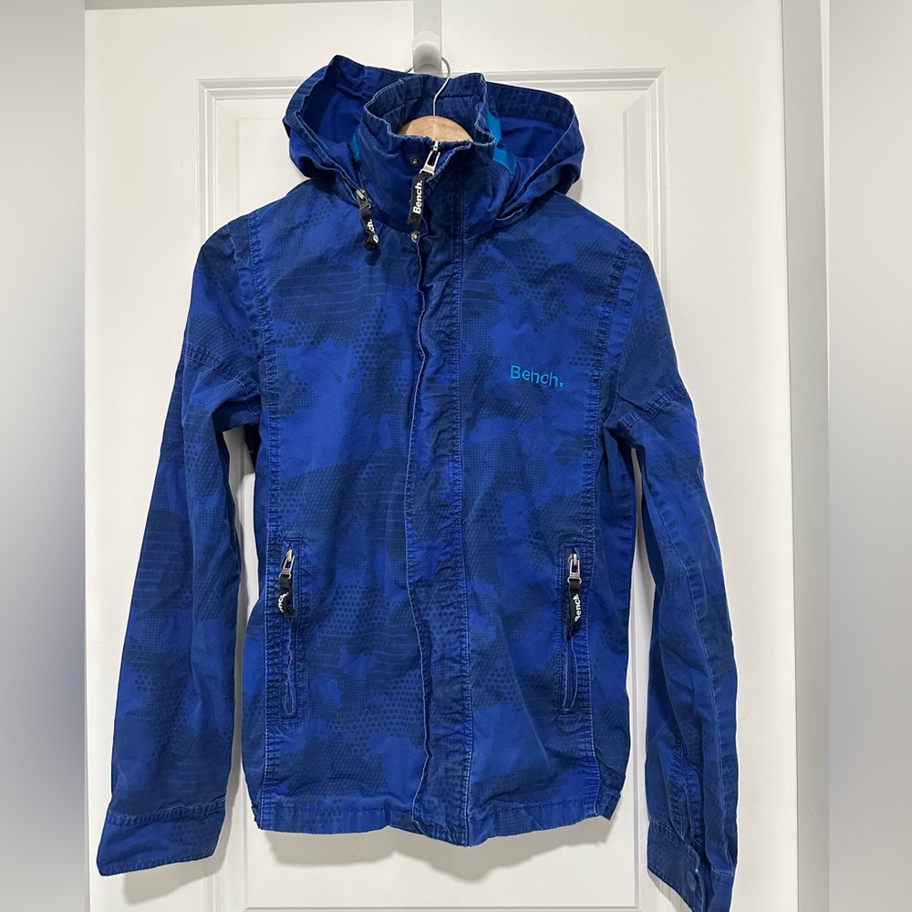 Bench  Women’s Small Cobalt Blue 100% Cotton Jacket with Hidden Stowable Hood